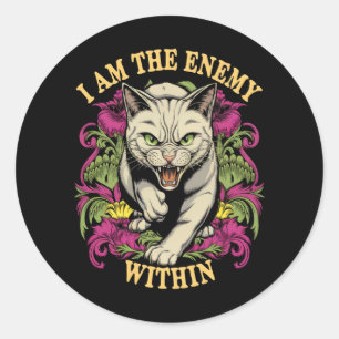 Adesivo Redondo Eu Sou O Inimigo Dentro De Harris Walz 2024