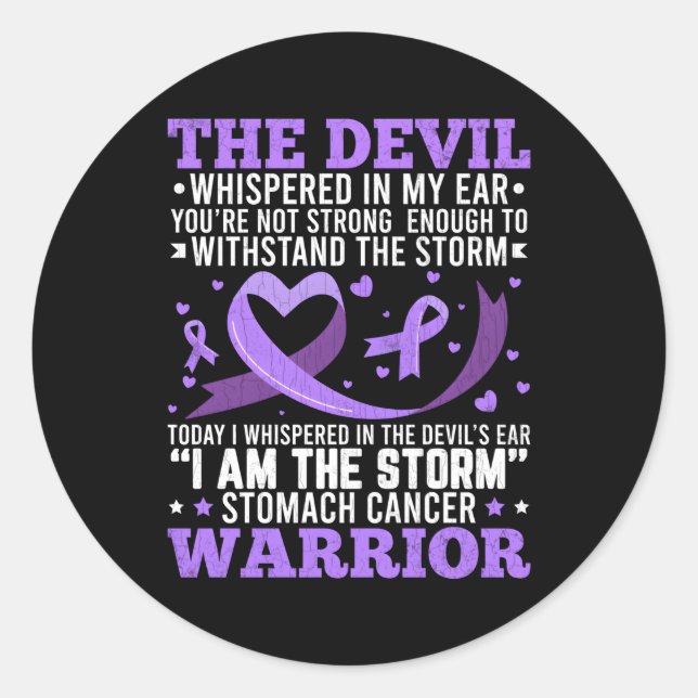 Adesivo Redondo Eu Sou O Mês De Consciência Do Cancer De Estômago  (Frente)