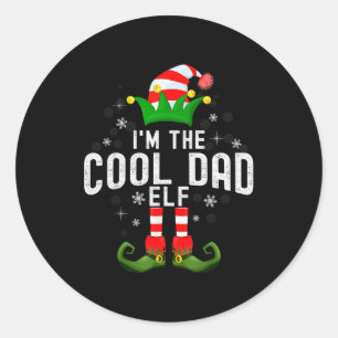Adesivo Redondo Eu Sou O Pai Legal Elfo Natal Família Pjs Fantasia