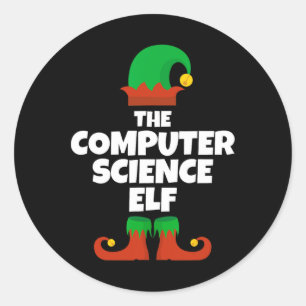 Adesivo Redondo Eu sou o Pajama da Família Elf da Ciência da Compu