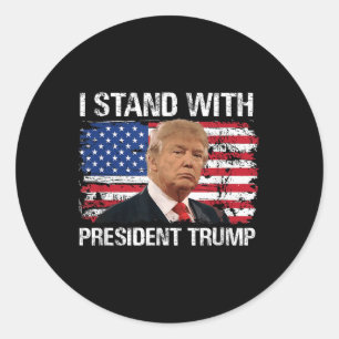 Adesivo Redondo Eu Sou O Presidente Trump American Flag Trump 2024