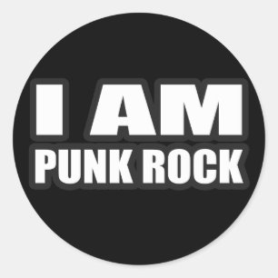 Adesivo Redondo Eu sou o PUNK ROCK caras garotas punk música