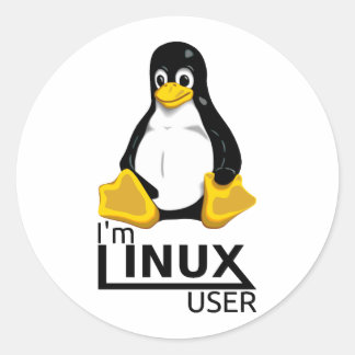 Adesivo Redondo Eu sou o usuário do Linux