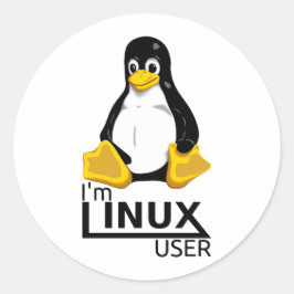Adesivo Redondo Eu sou o usuário do Linux