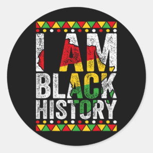 Adesivo Redondo Eu Sou Presente da História Negra Orgulho Negro Am