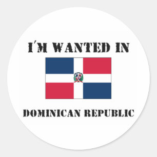 Adesivo Redondo Eu sou procurado na República Dominicana