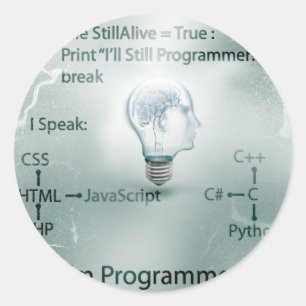 Adesivo Redondo Eu sou programador