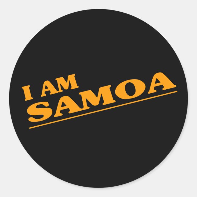 Adesivo Redondo Eu sou Samoa (Frente)