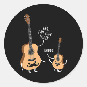 Adesivo Redondo Eu Sou Seu Pai T Camisa Ukulele Guitar