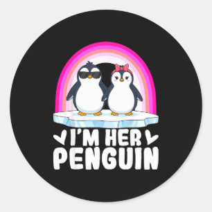 Adesivo Redondo Eu sou seu pinguim Casal Combinado Amor de Valenti