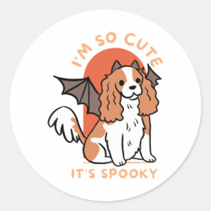 Adesivo Redondo Eu Sou Tão Bonita Que É Um Cachorro De Halloween B