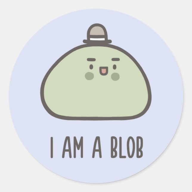 Adesivo Redondo Eu Sou Um Blob (Frente)