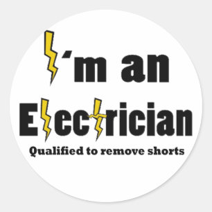 Adesivo Redondo Eu sou um eletricista qualificado remover o perf