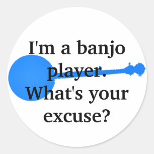 Adesivo Redondo Eu sou um jogador do banjo, o que sou sua