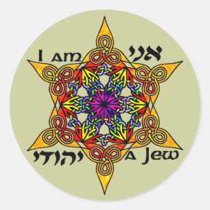 Adesivo Redondo Eu sou um judeu