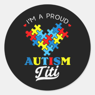 Adesivo Redondo Eu sou um orgulhoso Autismo Titi Autismo Consciênc