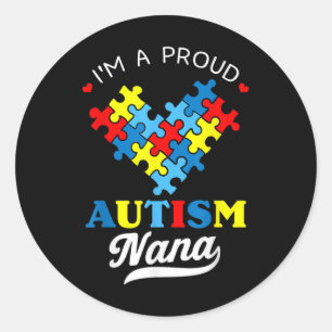 Adesivo Redondo Eu Sou Um Orgulhoso Gr Autismo Nana Consciência Co
