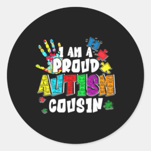 Adesivo Redondo Eu sou um orgulhoso primo-autismo Autismo Autismo