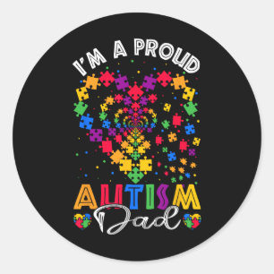 Adesivo Redondo Eu sou um Pai de Autismo orgulhoso Vovó Autismo Se