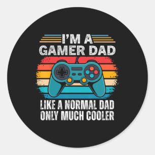 Adesivo Redondo Eu Sou Um Pai Gamer Como Um Pai Normal Só Que Muit