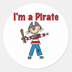 Adesivo Redondo Eu sou um Pirata