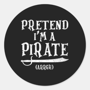 Adesivo Redondo Eu sou um pirata da Festa de Figurino de Arrgh Pir
