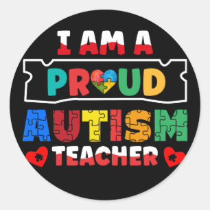 Adesivo Redondo Eu Sou Um Professor Autismo Orgulhoso Autismo Cons