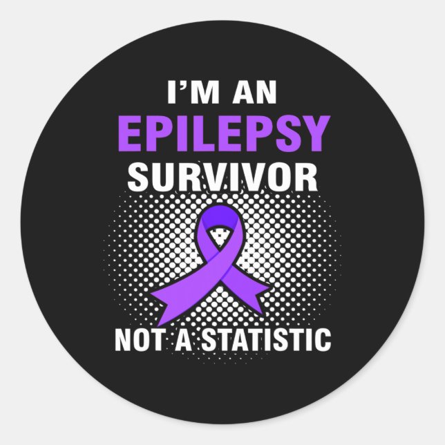 Adesivo Redondo Eu sou um sobrevivente EPILEPSY Cancer de Epilepsi (Frente)