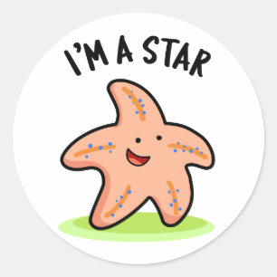 Adesivo Redondo Eu sou um Starfish Engraçado Estrela