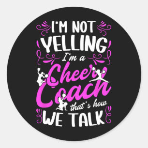 Adesivo Redondo Eu sou um treinador de cheer Treinador de cheerlea