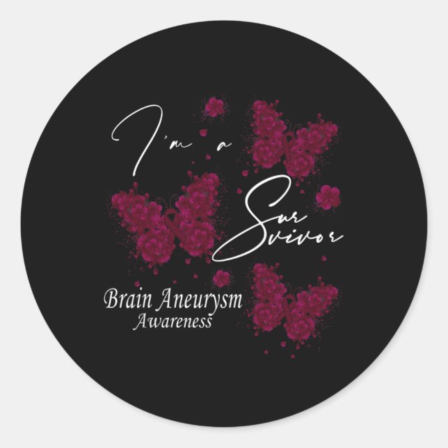 Adesivo Redondo Eu sou uma borboleta de conscientização sobre o cé (Frente)