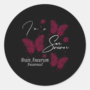 Adesivo Redondo Eu sou uma borboleta de conscientização sobre o cé