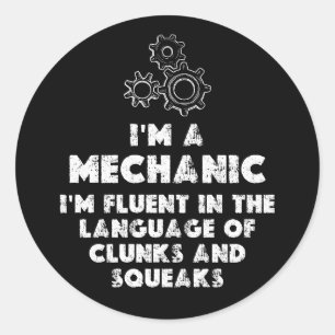 Adesivo Redondo Eu Sou Uma Engraçada Mecânica