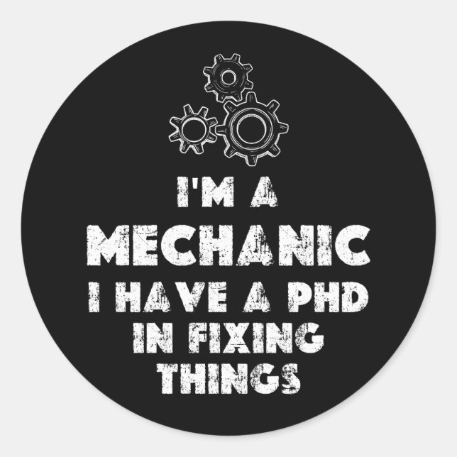 Adesivo Redondo Eu Sou Uma Engraçada Mecânica (Frente)