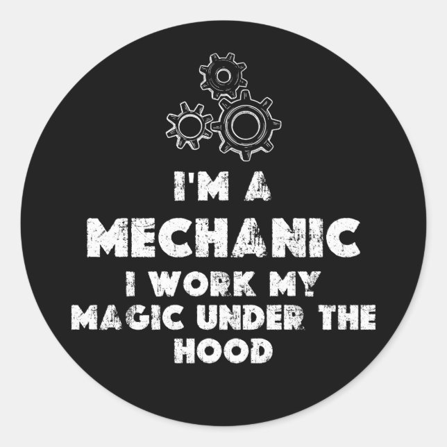 Adesivo Redondo Eu Sou Uma Engraçada Mecânica (Frente)