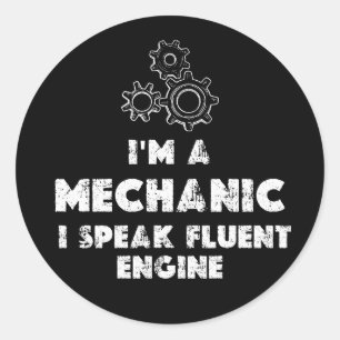 Adesivo Redondo Eu Sou Uma Engraçada Mecânica