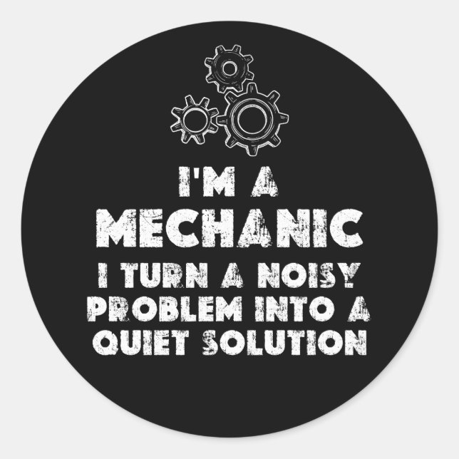 Adesivo Redondo Eu Sou Uma Engraçada Mecânica (Frente)