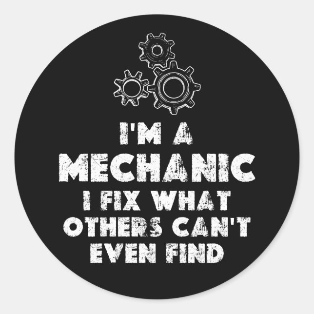 Adesivo Redondo Eu Sou Uma Engraçada Mecânica (Frente)