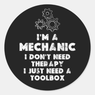 Adesivo Redondo Eu Sou Uma Engraçada Mecânica