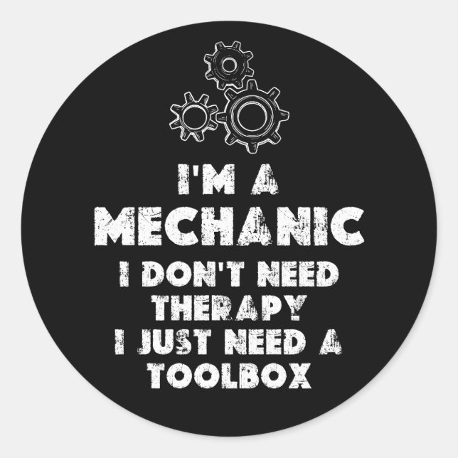 Adesivo Redondo Eu Sou Uma Engraçada Mecânica (Frente)