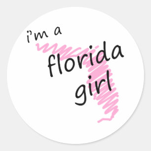 Adesivo Redondo Eu sou uma menina de Florida