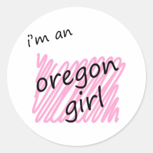 Adesivo Redondo Eu sou uma menina de Oregon