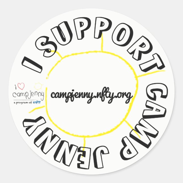 Adesivo Redondo Eu Suporto Branco do Círculo CJ (Frente)