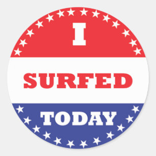 Adesivo Redondo Eu surfei hoje