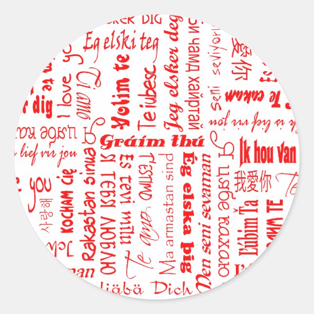 Adesivo Redondo Eu Te Amo (Frente)