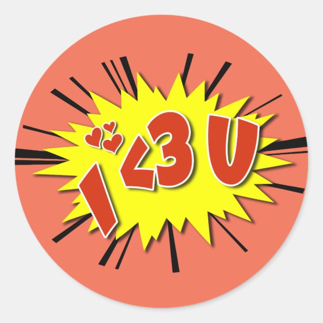 Adesivo Redondo Eu te amo (Frente)