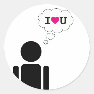 Adesivo Redondo eu te amo: bastão de amor
