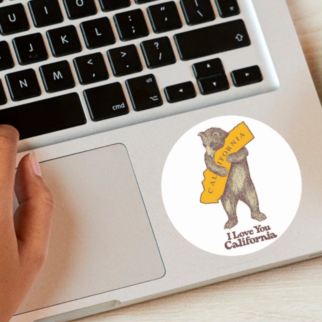 Adesivo Redondo Eu Te Amo Califórnia (Criador carregado)
