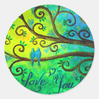 Adesivo Redondo Eu te amo corações de Jan Marvin