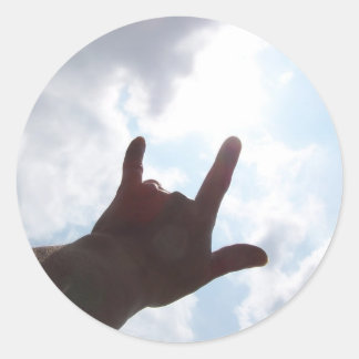 Adesivo Redondo Eu te amo em linguagem de sinais